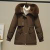 Nuovi Vestiti Imbottiti in Cotone Piumino in Autunno e Inverno, da Donna Medi e Lunghi Ampi con Grande Colletto in Pelliccia, Parker, Pile e Giacca Imbottita in Cotone Leggera.