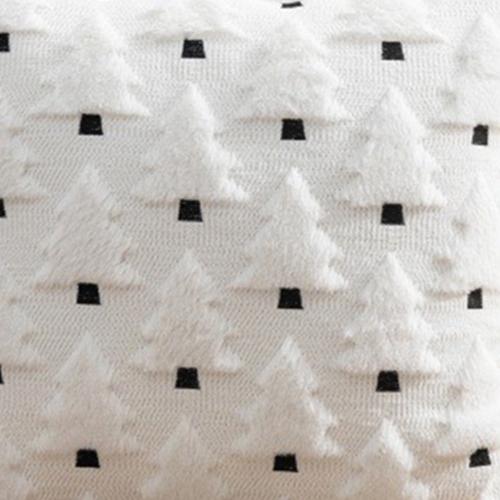 1 PIÈCE LOZUJOJU Housse de coussin de Noël avec arbre de Noël brodé et housse de coussin polyvalente pour canapé, salon, chambre à coucher, décoration de maison