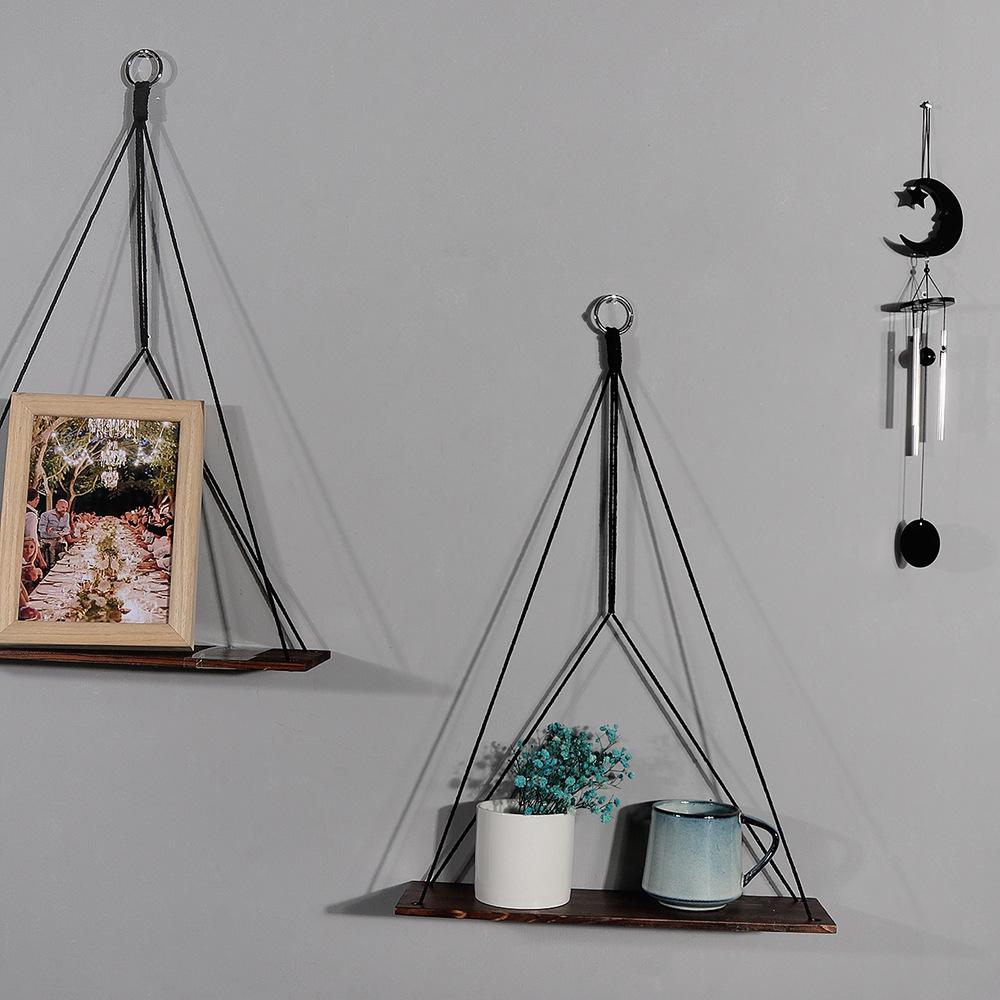 Cross-Border Cotton Rope Tapestry Wall Hanging with Shelf for Green Plants