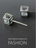 S925 Sterling Silver Cube Diamond Stud Earrings - European & American Style