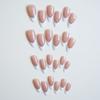 10 Pcs Handmade Minimalist Almond French Press On Nails With White Borders Suitable For All Skin Tones For Women