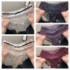 Sweet Bow Lace Flower Panties Transparent Low Waist French Style Briefs Lace Mesh Briefs Lady