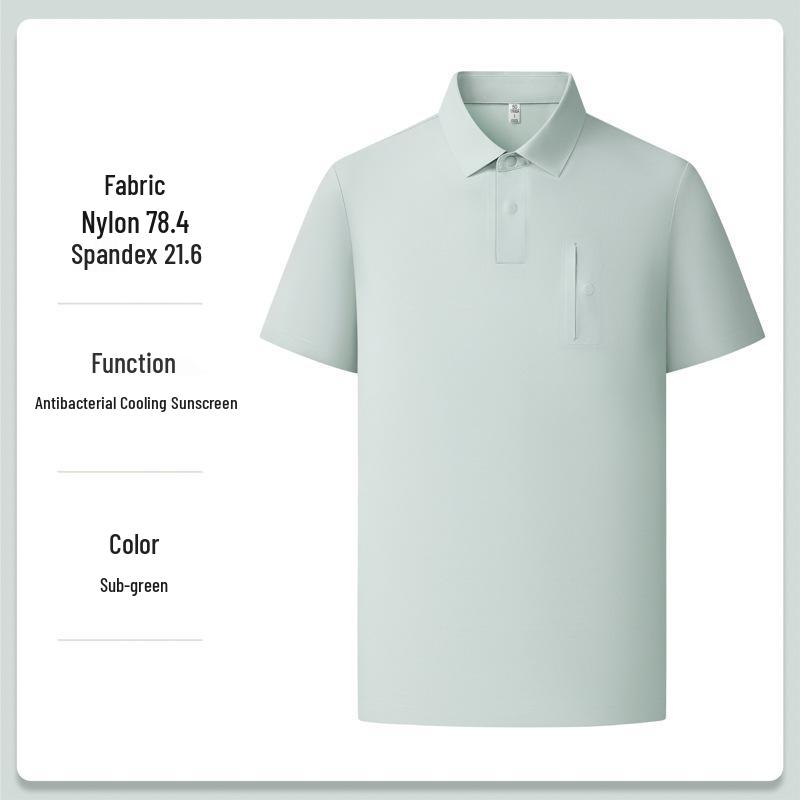 Cross-Border Couple Ice Silk Polo Shirt: Unisex, Business Casual, Sun Protection, Antibacterial, Short Sleeve for Summer