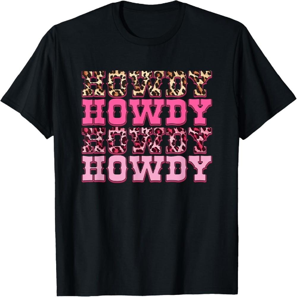 Howdy Pink Cheetah Pattern Western Vibes T-Shirt XXXXXL чёрный