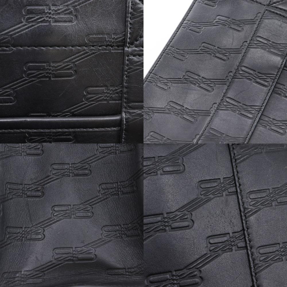 Balenciaga Hardware Handtasche 714187 BB Monogramm schwarzes Leder Unisex Gebraucht