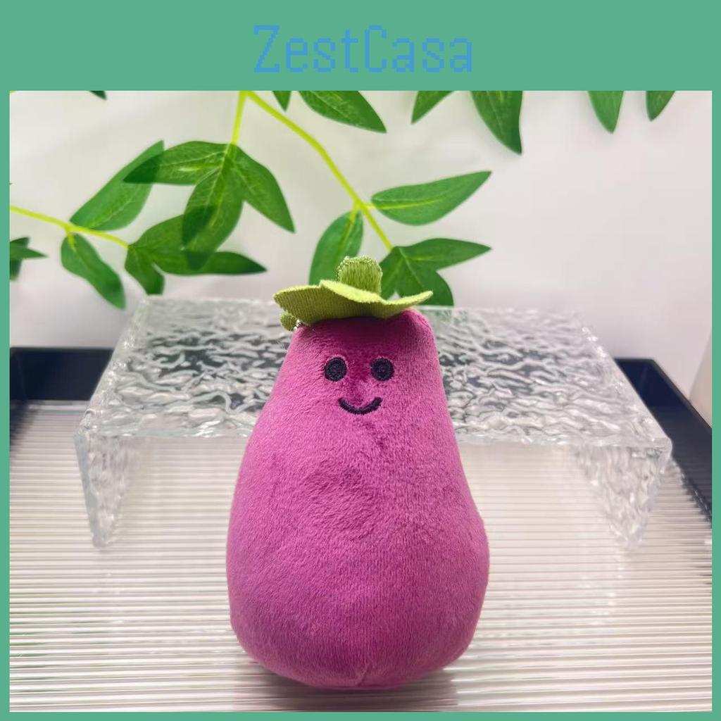 Colorful Eggplant Plush Doll Keychain Adorable Stress Reliever For Use Everyday
