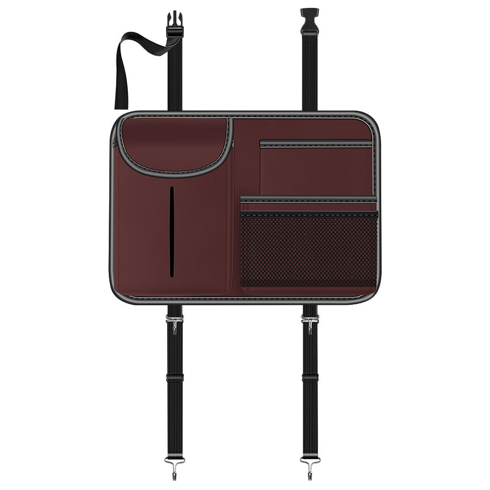 Car Seat Back Hanging Bag Multifunction High-grade Leather Car Storage Bag Auto Handbag Water Bottle Holder Car Rear Storage Bag
