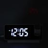 Projection Digital Alarm Clock for Bedrooms USB Rechargeable White Light Snooze Function Adjustable Brightness LED Mirror Digital Alarm Clock (White