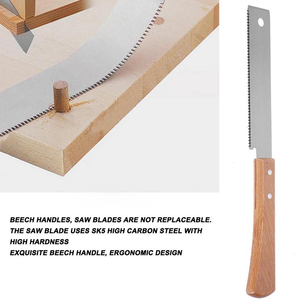 Japanese Hand Saw 12in Flush Cut Saw Stainless Steel Pull Saw Handle Teeth Handheld Trim Saw Woodworking Flush Cutting Trim Tool