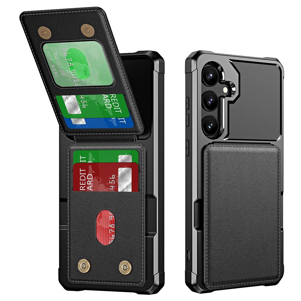 

For Samsung Galaxy S24 FE Case Card Slot Kickstand PU+TPU Phone Cover A