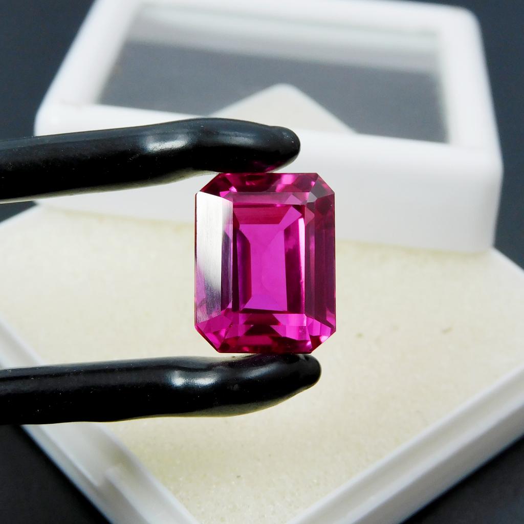 Brilliant Emerald Cut Natural Pink Sapphire 13.15 Ct CERTIFIED Loose Gemstone