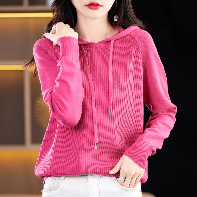 Women's Fashion Casual Solid Color Print Autumn Winter Long Sleeve Sweaters