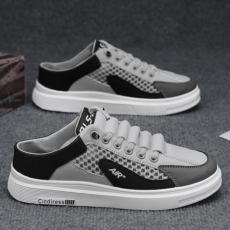 

Мужские сандалии, новые летние, нескользящие и износостойкие, спортивные и повседневные, на толстой подошве, сетчатые, с перфорацией, шлепанцы для пляжа 44 серый