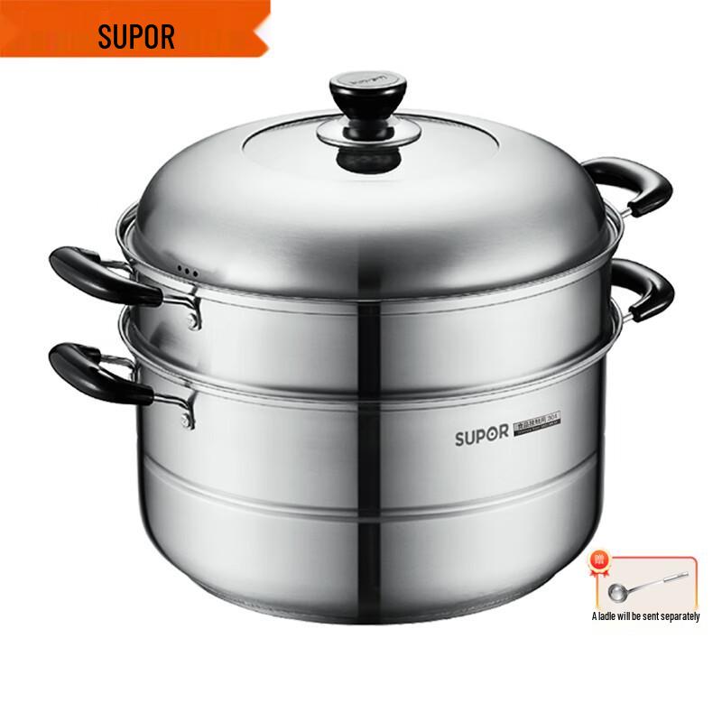 SUPOR Good Helper 32cm 304 Stainless Steel Steamer and Soup Pot