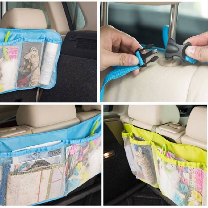 Car Organizer Large Capacity Storage Bag With Oxford Fabric Mesh For Vehicle Interior