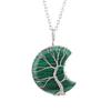 Natural Amethyst Moon Tree Of Life Pendant Necklace Handmade Crystal Fortune Tree Jewelry N512