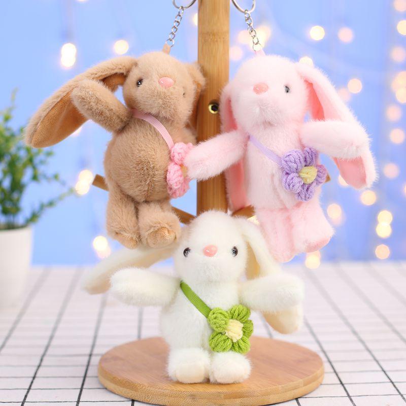 Niedlicher kleiner Kaninchenanhänger, Plüschtier, Puppe, Bär, Schultasche, hängende Dekoration, Schlüsselanhänger, Puppe