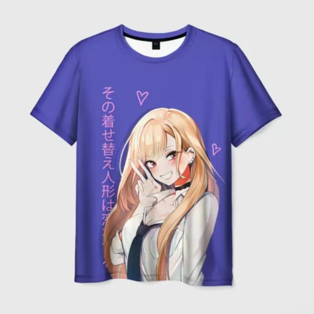 Beliebtes Marin Kitagawa T-Shirt 3D-gedrucktes lässiges Kurzarm-T-Shirt für Männer/Frauen für Kinder Kawaii Anime Harajuku Unisex-Kleidung