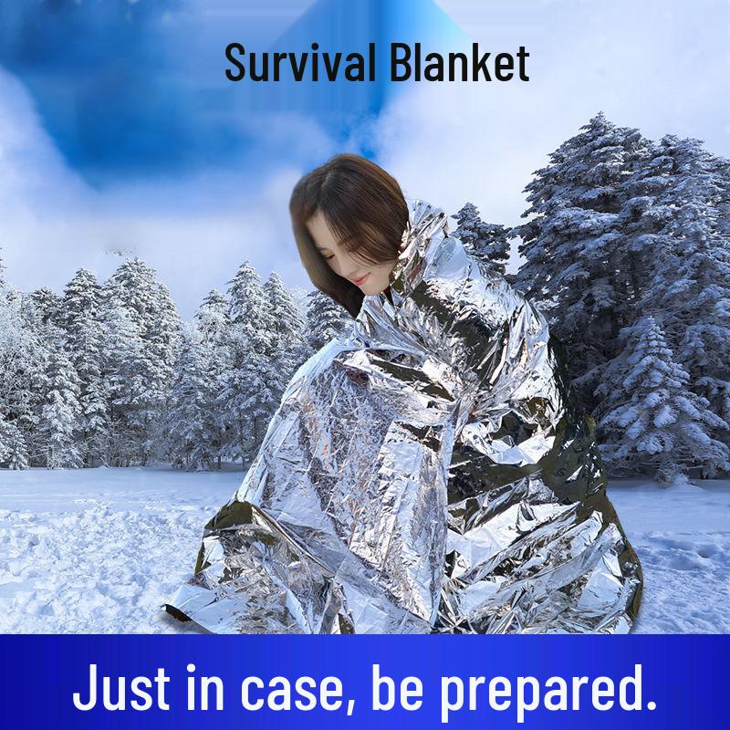 Thickened Outdoor Emergency Thermal Blanket for Wilderness Survival and Cold Protection