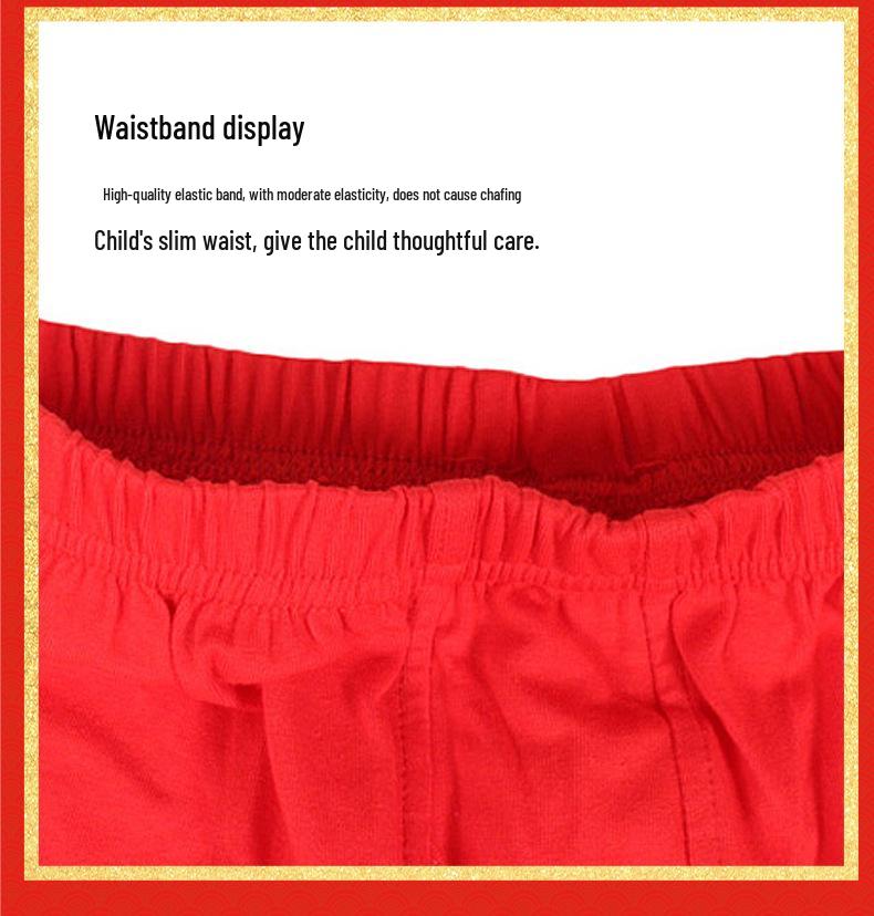Children's Benming Year Red Underwear Set - Pure Cotton for Boys & Girls (12 Years) In Autumn.