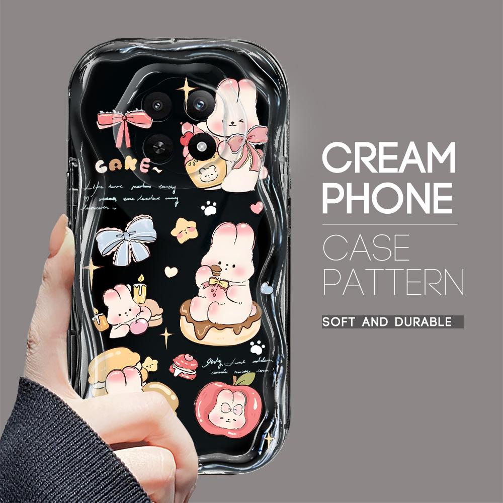 Cartoon-Muster Creme Textur Gehäuse Wellenförmige Kante Weiche Silikonabdeckung Telefonhülle für OPPO Reno Realme OnePlus Vivo