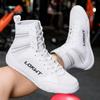 Men Wrestling Shoes Professional Lightweight Boxing Training Sneakers Air Mesh Large Size Black White Sports Gym