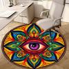 Psychedelic Eye  Circular Rug Office Decorative Carpet For Living Room Bedroom Door Mat Floor Rug Computer Chair Area Rug Viking Theme Decor