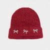 Korean Versatile Thickened Bow Wool Hat Fashionable Casual Big Head Circumference Windproof Warm Hat Autumn and Winter Ear Protection Cold Hat