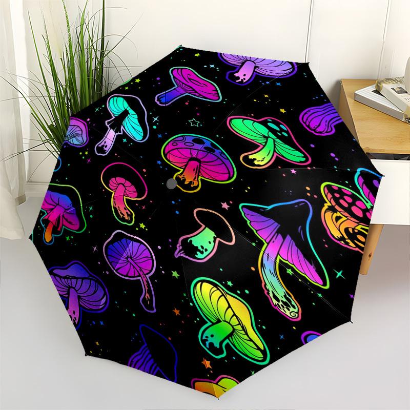 

Mushroom Rainbow- Automatic umbrella,Suitable for Men and Women, Outdoor Accessories, Suitable for Birthdays 0984b