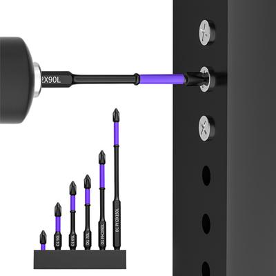 6Pcs Impact Screwdriver Bit Set High Durability Multipurpose Hex Shank Magnetic Cross