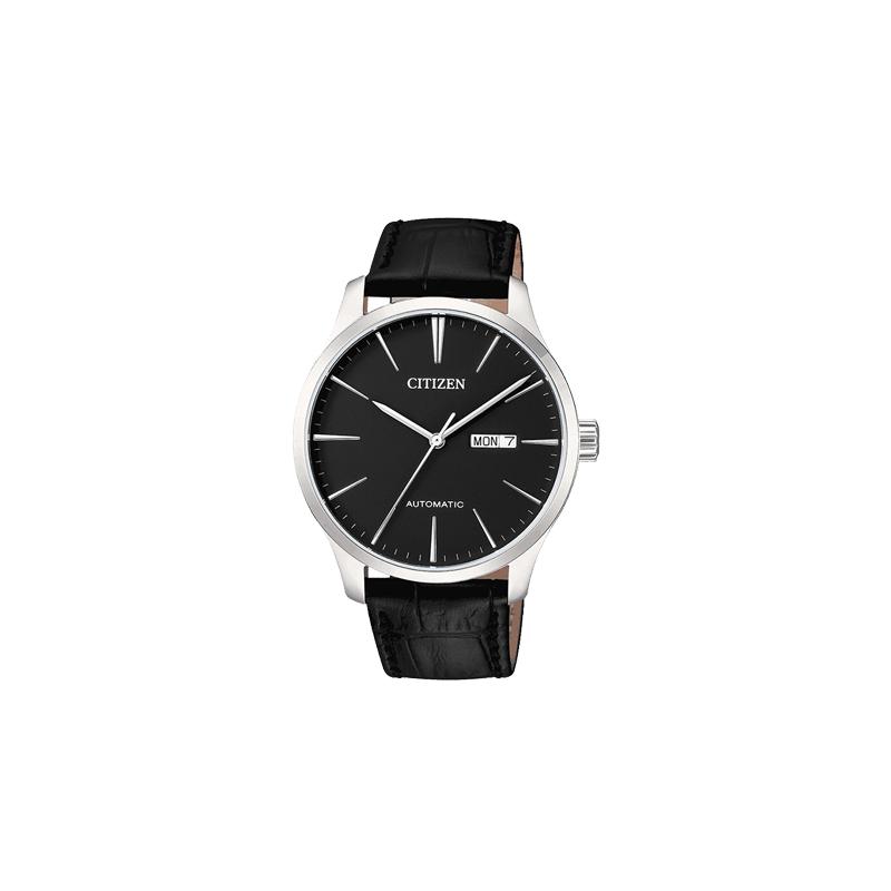 CITIZEN Classic Simple Waterproof Small Black Dial Automatic Genuine Leather Strap Men s Watch Black Dial NH8350-08EB чёрный