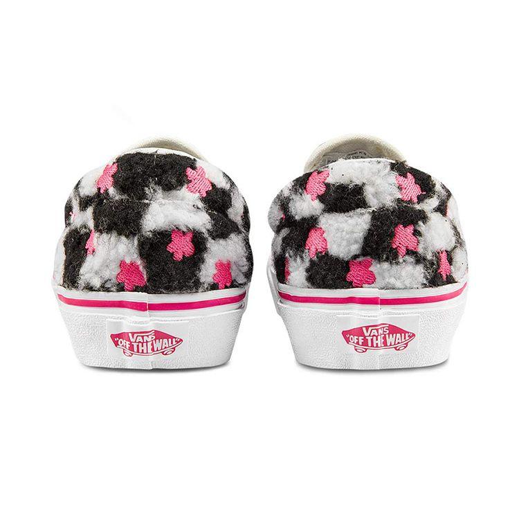 Vans Classic Slip-On Kids Sherpa Floral Checkerboard Kids Sneakers White Paradise-Pink VN0A5KXM8CE