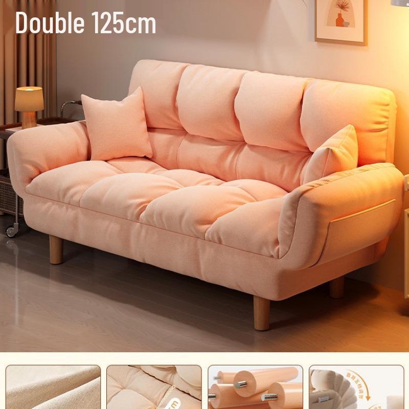 Compact Folding Sleep Sofa for Small Apartments - Double Bed and Reclining Backrest for Bedroom or Rental Homes
