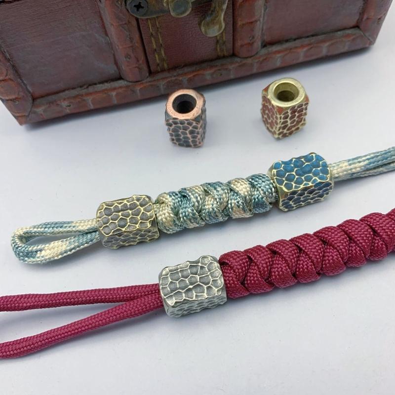 Barrel Paracord Bead Bracelet Keychains Handcraft Pendant DIY Outdoor Accessory