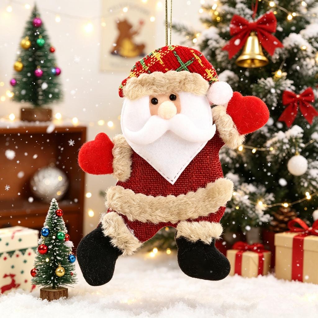 New Creative Fabric Christmas Small Ornaments, Christmas Tree Decoration Pendant, Dancing Doll Decoration, Christmas Tree Ornament Set