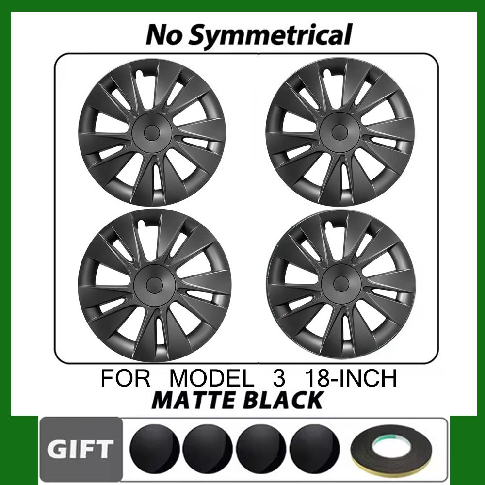 For Tesla Model 3 18 Inch 2018-2025 4PCS Car HubCap Replacement Performance Wheel Cover Cap Automobile Full Rim Cover Kits Part