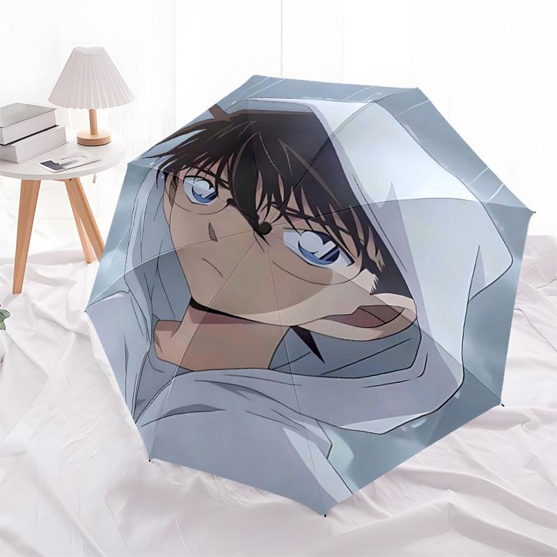 1pc Detective Conan Automatic Folding Umbrella, Automatic Folding Umbrella with 8 Ribs, Convenient for Outdoor Use  082