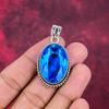 Blauer Topas Anhänger, 925 Sterling Silber Edelstein Schmuck, handgefertigter Anhänger, für Thanksgiving
