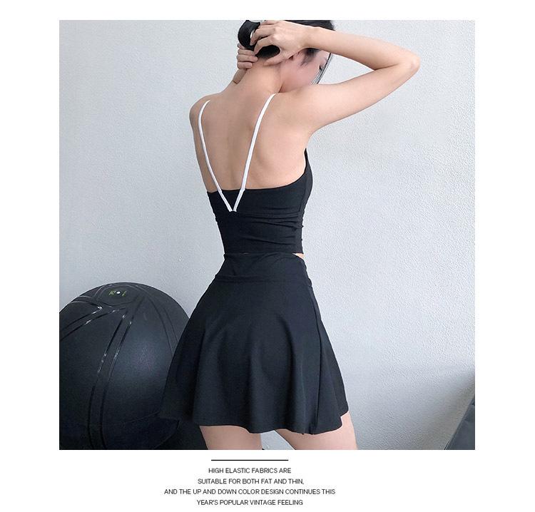 Women's Anti-Exposure Yoga & Tennis Skort: Fake Two-Piece with Side Slit Gym Shorts