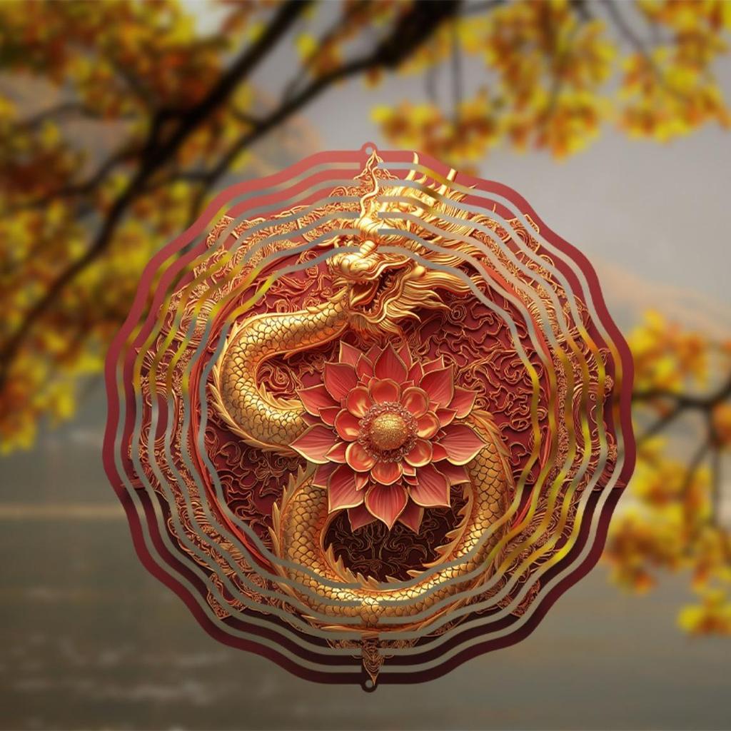 360 Degree Rotating 10 Inch Hanging Wind Spinner for Outdoor Balcony Garden Decor Elegant Gift for Spring and Summer