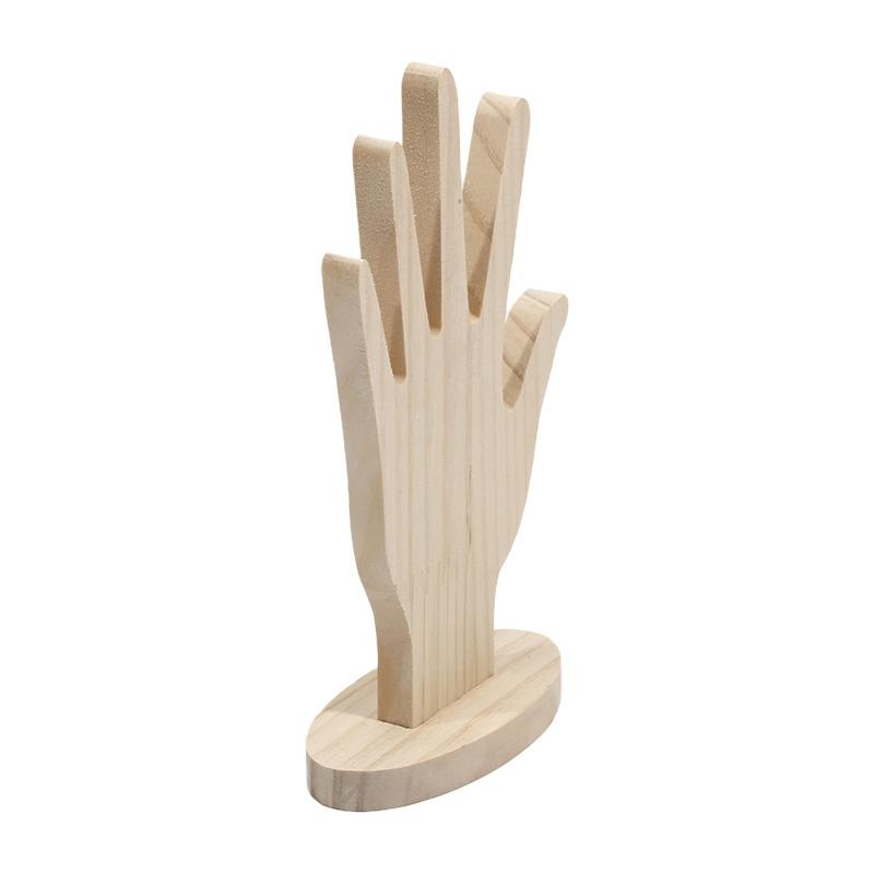 

Wooden Mannequin Necklace Display Rack Pendant Palm Shaped Ring Storage Holder Chain Hanging Shelf Desktop Jewelry Organizers