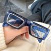 Gafas de Sol Cuadradas de Lujo con Diamantes No Polarizadas para Mujer Moda Punk Pedrería Gafas de Sol Femeninas Brillantes y Sexys