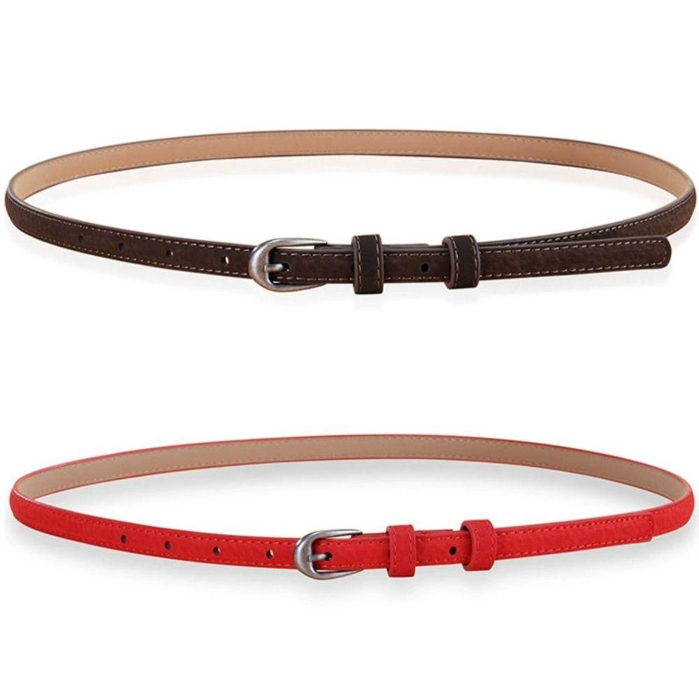 Casual Business Waist Belt Luxury Design Thin Waistband Trendy Suede Leather Belt  For Women