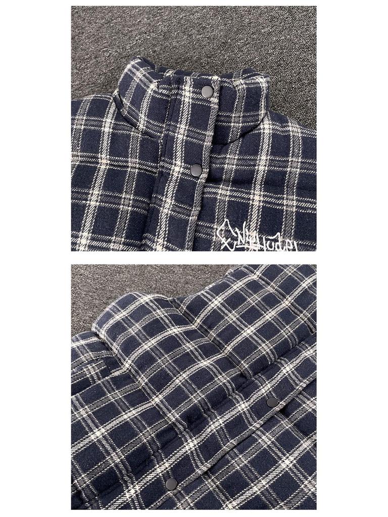 Unisex Retro Rutig Bomull Ärmlös Väst - Casual Lager-Ytterplagg för Höst/Vinter