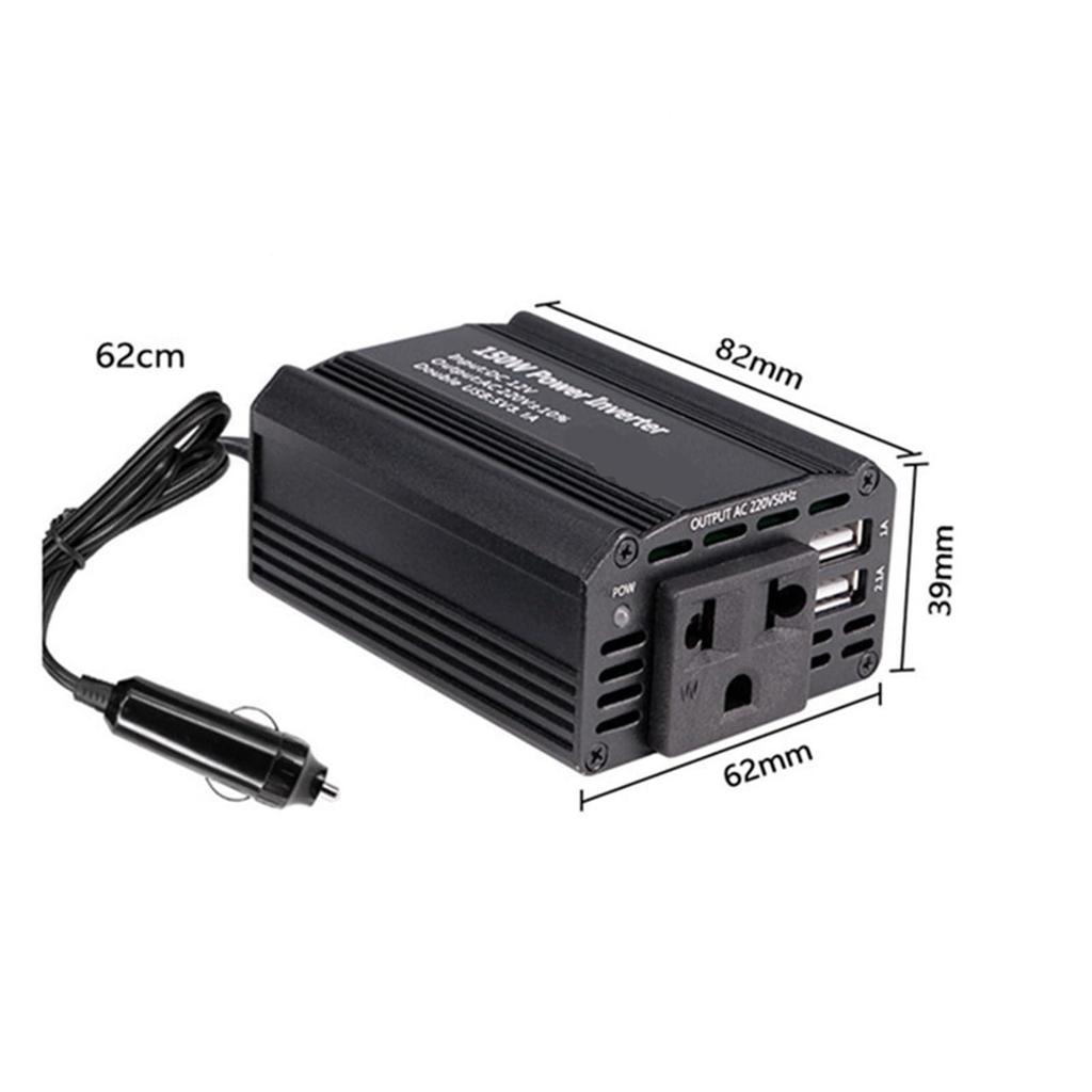 Inversor Onda Senoidal, Mini Conversor de Potência DC para AC Booster 150W Inversor de Carro,