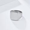 Personalised Matte Brushed Stainless Steel Seal Ring for Men's Minimalist Titanium Jewellery