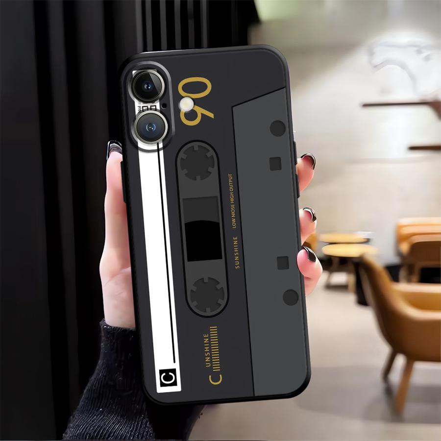 Funda Phone Cover Case for Apple IPhone 17 Pro Max 14 Air 13 15 Pro 7 8 XR XS MAX 16 12 11 Fashion Cassette Tape
