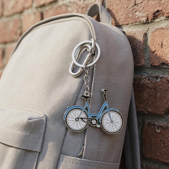 Vintage Fahrradschlüsselanhänger - Zinklegierung Mini-Fahrrad mit Tropfenmalerei, Künstlerisches Radfahrergeschenk für Schlüssel & Rucksäcke