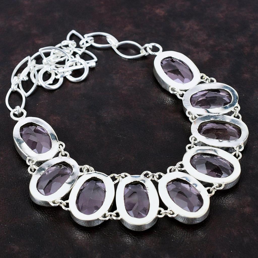 Faceted Pink Kunzite Necklace 925 Sterling Silver Necklace Gemstone Jewelry Handmade Adjustable Chain Necklace Amazing Jewelry Gift For Her