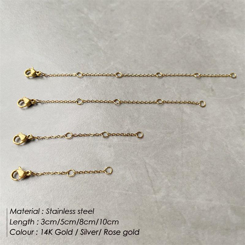 eManco Gold-Plated Stainless Steel Extension Chains for DIY Jewelry